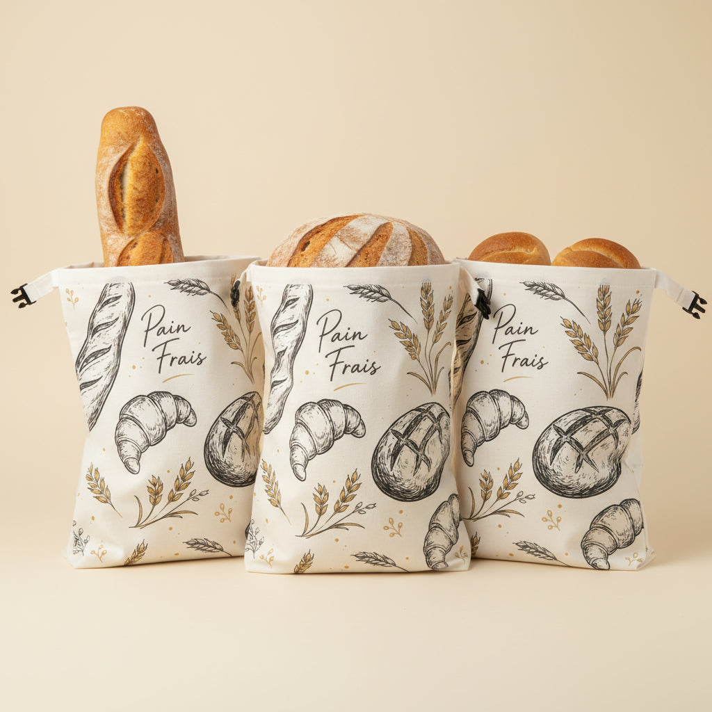 Pack 2+1 offert : 3 sacs à pain Mie & Cire « Pain Frais »